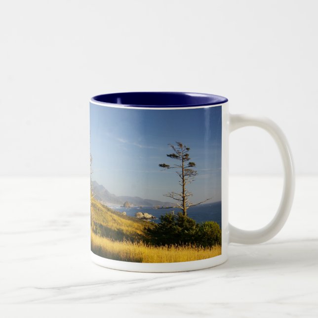Cannon Beach,Oregon Two-Tone Coffee Mug (Right)