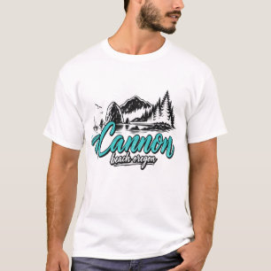 Cannon Beach Oregon Vintage Coastal Mountain T-Shirt