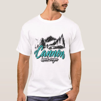 Cannon Beach Oregon Vintage Coastal Mountain T-Shirt