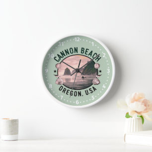 Cannon Beach Retro Vignette Clock