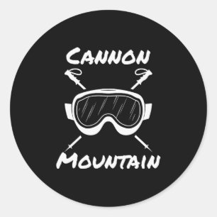 Cannon Mountain Franconia Notch Skiing Skier Ski G Classic Round Sticker