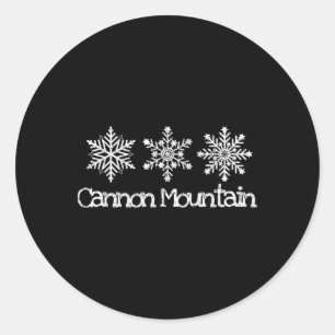 Cannon Mountain Franconia Notch Snowflakes Ski Ski Classic Round Sticker