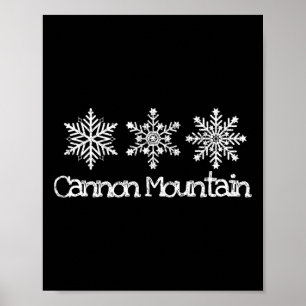 Cannon Mountain Franconia Notch Snowflakes Ski Ski Poster