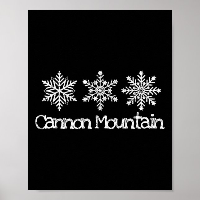 Cannon Mountain Franconia Notch Snowflakes Ski Ski Poster (Front)