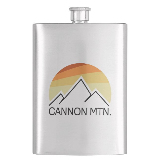 Cannon Mountain New Hampshire Retro Hip Flask (Front)