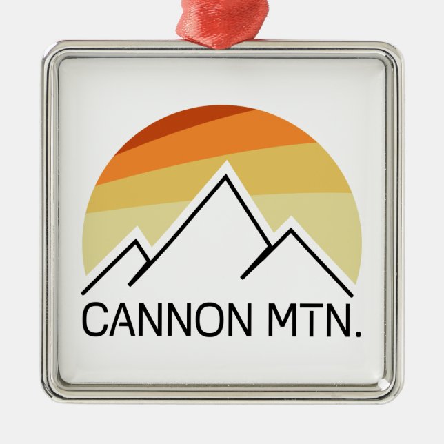 Cannon Mountain New Hampshire Retro Metal Ornament (Front)