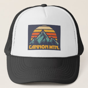 Cannon Mountain New Hampshire Retro Turquoise Trucker Hat