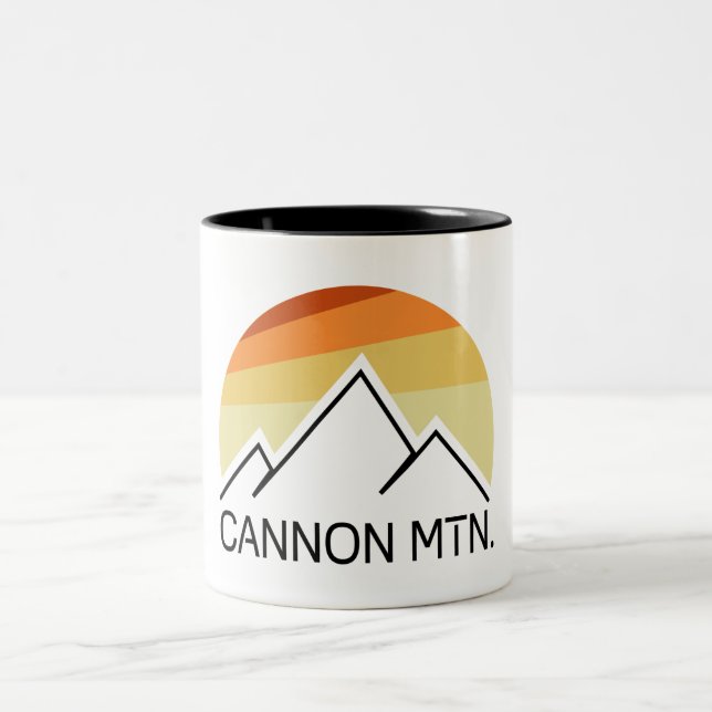 Cannon Mountain New Hampshire Retro Two-Tone Coffee Mug (Center)