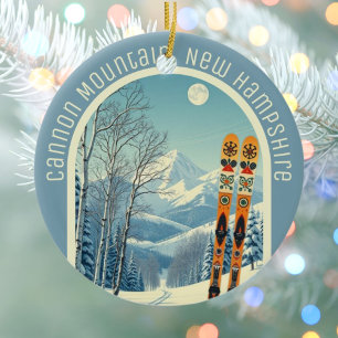 Cannon Mountain New Hampshire ski area souvenir Ceramic Ornament