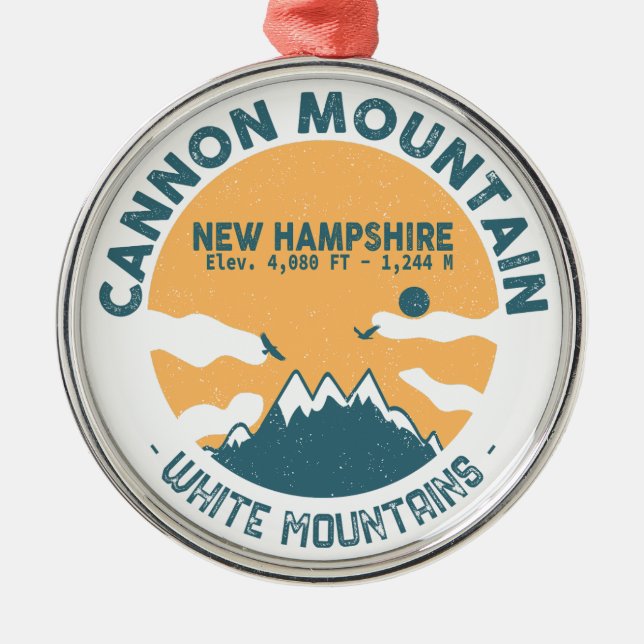 Cannon Mountain New Hampshire Skiing Metal Ornament (Front)