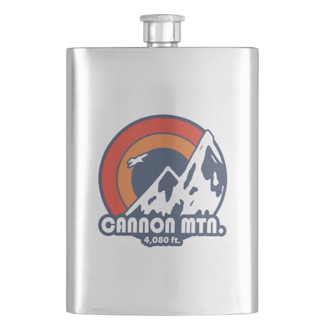 Cannon Mountain New Hampshire Sun Eagle Hip Flask (Front)