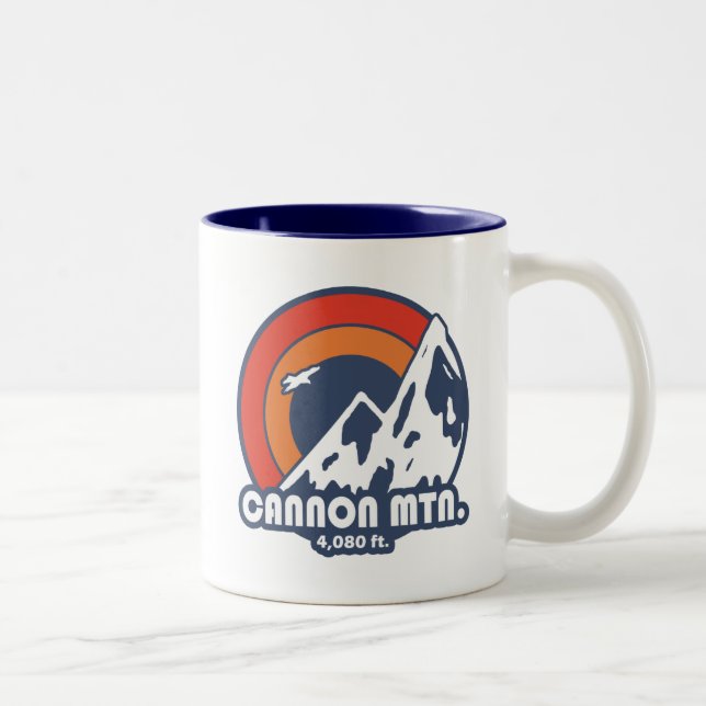 Cannon Mountain New Hampshire Sun Eagle Two-Tone Coffee Mug (Right)