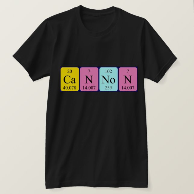 Cannon periodic table name shirt (Design Front)