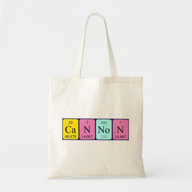 Cannon periodic table name tote bag (Front)