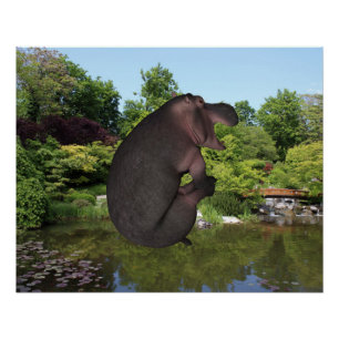 Cannonball Hippo Poster