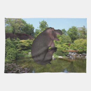 Cannonball Hippo Tea Towel