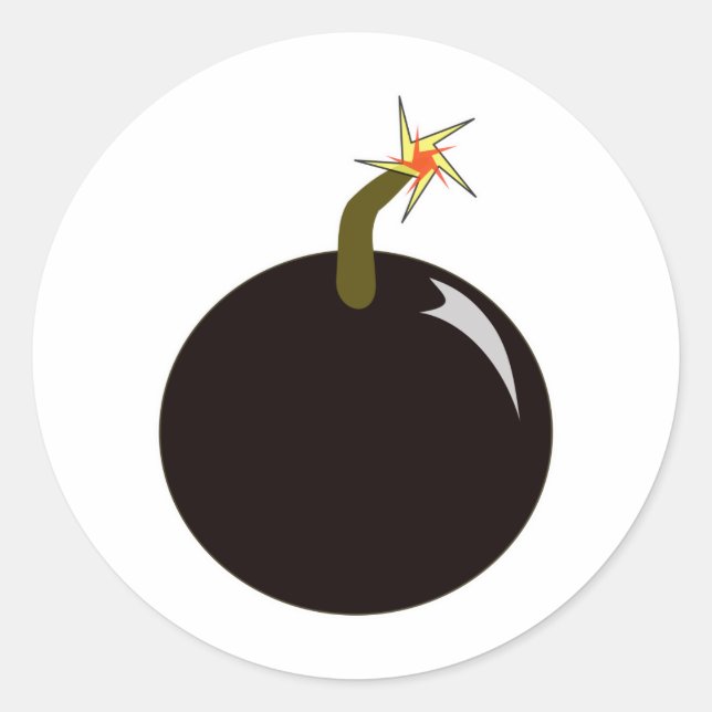 Cannonball Round Shot Bomb Cannon Ball Pirate Classic Round Sticker (Front)