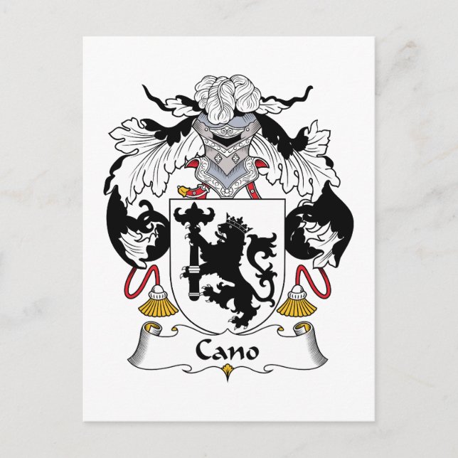 Cano Family Crest Postcard (Front)