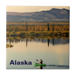 Canoe Alaska Ceramic Tile