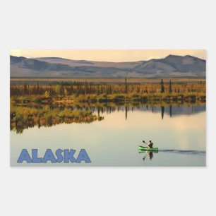 Canoe Alaska Rectangular Sticker
