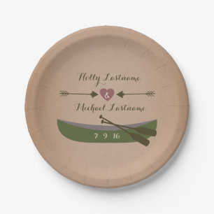 Canoe + Arrows Rustic Wedding Paper Plate
