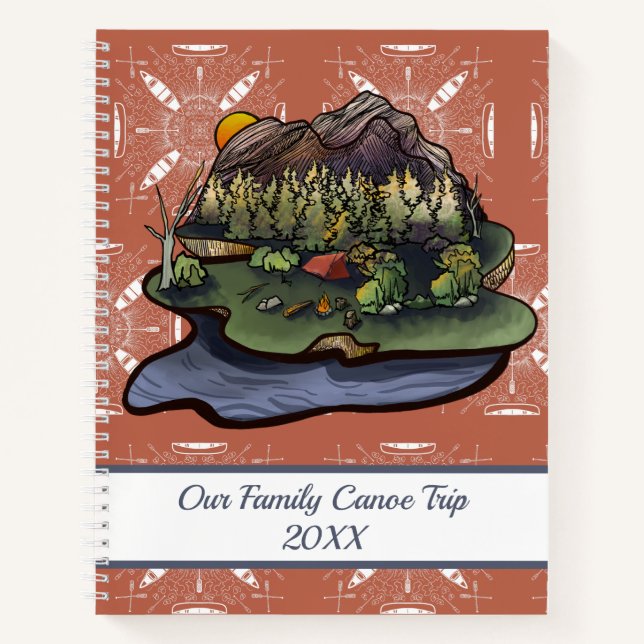Canoe Camping Adventure Notebook (Front)