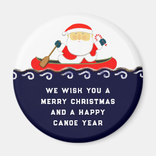 Canoe Camping Christmas Collectable Magnet