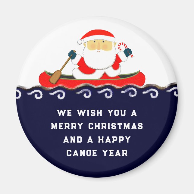 Canoe Camping Christmas Collectable Magnet (Front)