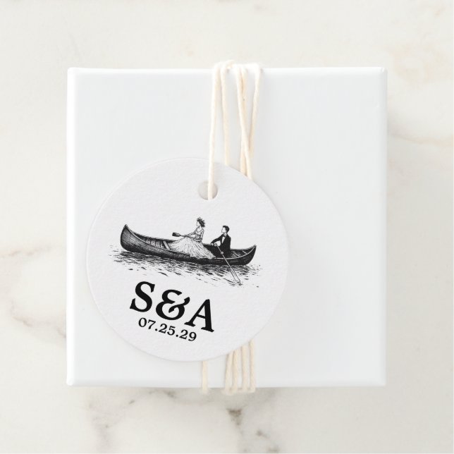 Canoe Couple Favour Tags (In Situ)