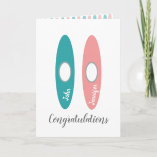 Canoe couple wedding/ anniversary congratulations card