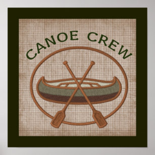Canoe Crew Canoeing Water Sports Poster