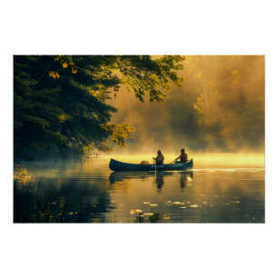 Canoe in a River Poster