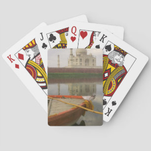 Canoe in water with Taj Mahal, Agra, India Playing Cards