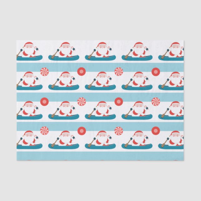 Canoe Kayak Camping Christmas Tissue Paper (Front)