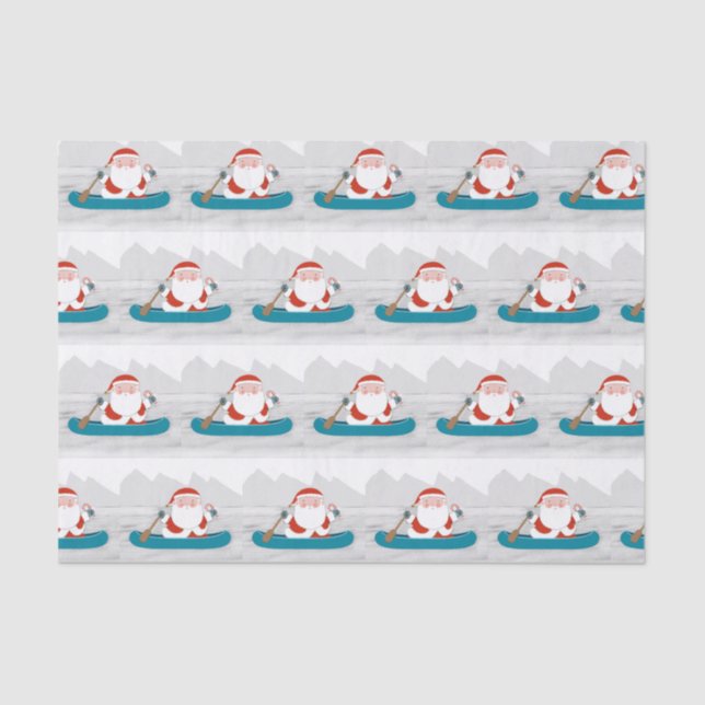 Canoe Kayak Christmas Tissue Paper (Front)