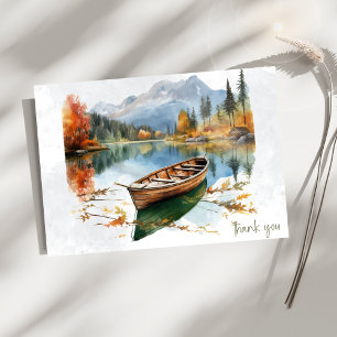 Canoe Mountain Lake Sympathy Thank You  Card