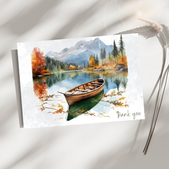 Canoe Mountain Lake Sympathy Thank You  Card (Creator Uploaded)