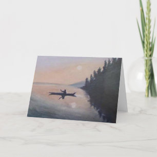 Canoe on a Peaceful Lake Card