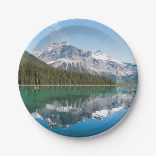 Canoe on famous Emerald Lake - Yoho NP, Canada Paper Plate