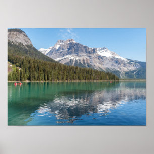 Canoe on famous Emerald Lake - Yoho NP, Canada Poster
