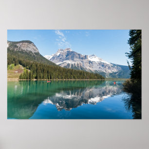 Canoe on famous Emerald Lake - Yoho NP, Canada Poster