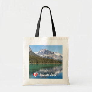 Canoe on famous Emerald Lake - Yoho NP, Canada Tote Bag