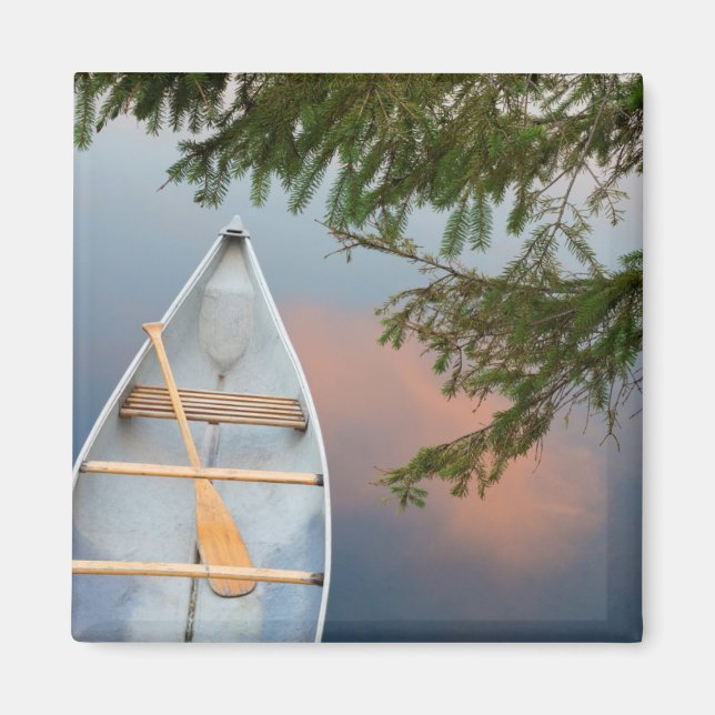 Canoe on lake at sunset, Canada Magnet (Front)