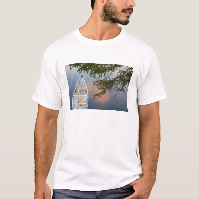 Canoe on lake at sunset, Canada T-Shirt (Front)