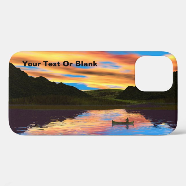 Canoe On Sunset Lake Case-Mate iPhone Case (Back (Horizontal))