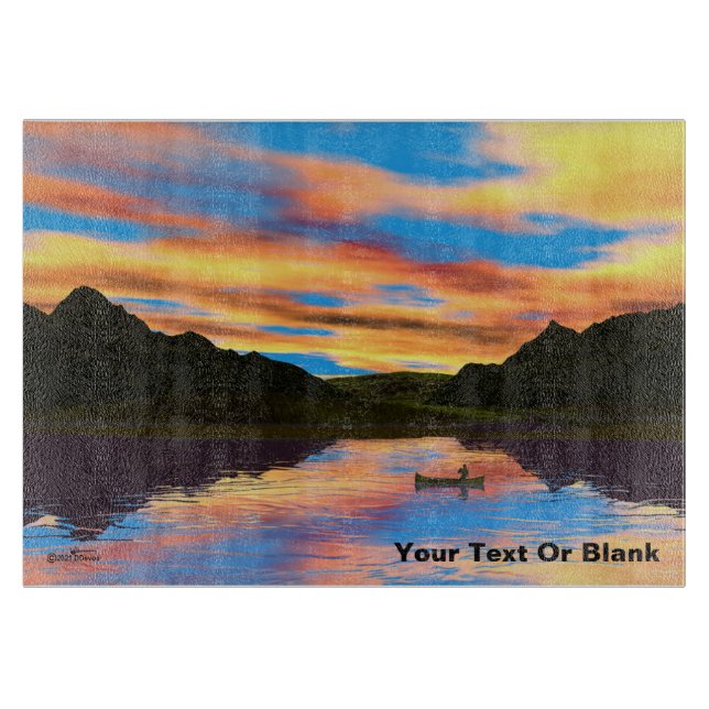 Canoe On Sunset Lake Cutting Board (Front)
