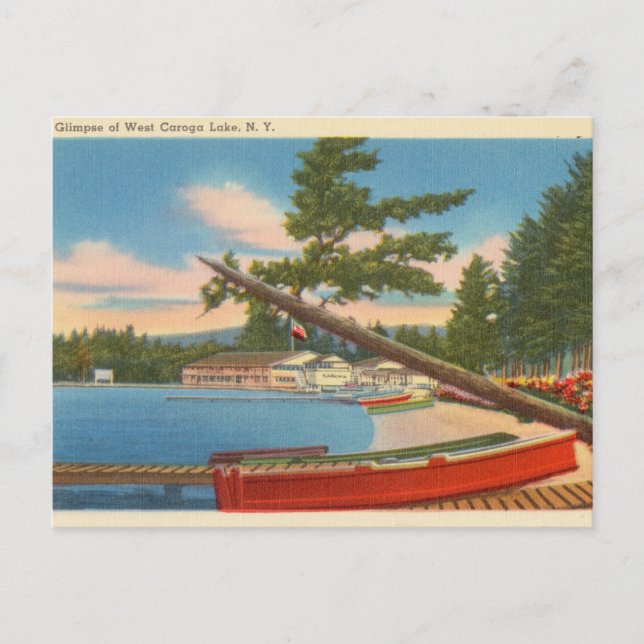 Canoe on West Caroga Lake, New York Postcard (Front)