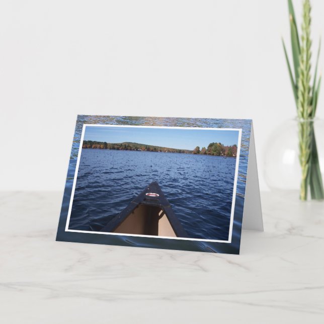 Canoe Ride Sebago Lake Maine Card (Front)