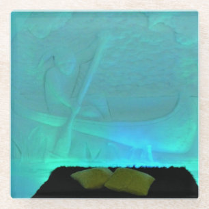 Canoe Room at Hotel de Glace, Quebec, Canada Glass Coaster