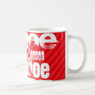 Canoe; Scarlet Red Stripes Coffee Mug